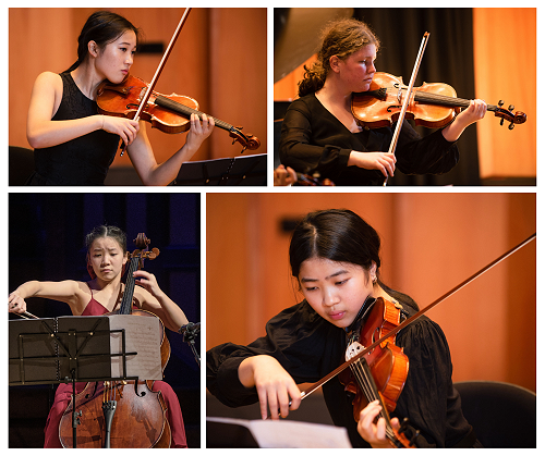 NZSO National Youth Orchestra musicians Ella Chen Y13, Juliet Park Y13, Elise Tian Y10 and Chloe Jiang Y12