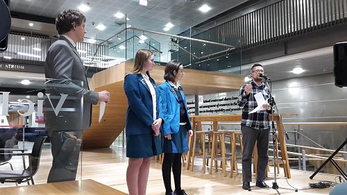 Katie and Margo receiving their award