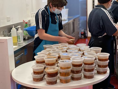 Yr 7/8, cooking with Ronnie and Mrs Marshall