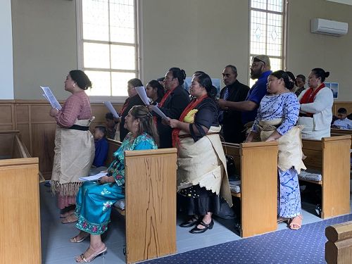 The Napier Tongan choir singing at the Silver Jubilee service.