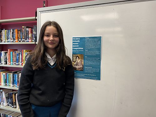 Winner Georgiana Cameron 9WTM (speech topic Louis Braille)