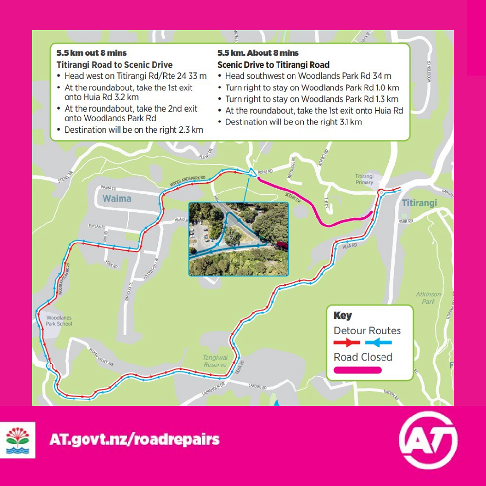 Scenic Drive Full Road Closure Between Woodlands Park Drive and