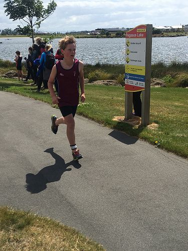 Logan, finishing the run.