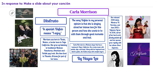 Research a song with Spanish lyrics