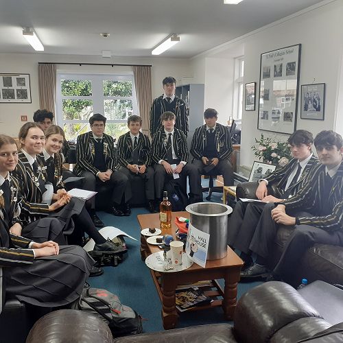 Year 13s gather in the Reynolds Room