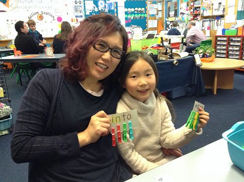 Ary helped us to sing  'Bananas to 20' to our parents. She knows all the words. Here she is sharing her spelling words. 