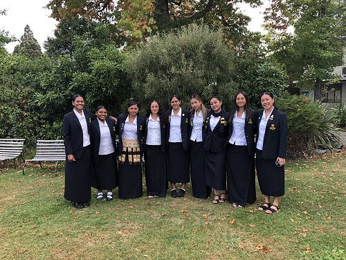 Students L-R: Adi Narisia, Pluto Waqaituakana, Liz Pousima, Kyla Thorstensen, Pelenatita Tahavalu, Nelly Moli, Fe'ao Siale, Messina Raeli and Birgitta Prescott