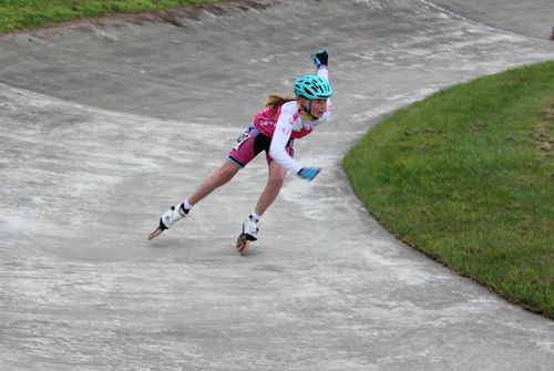 Nayland College student, Holly Ward at Top of the South Tour Speed Skating competition June 2018
