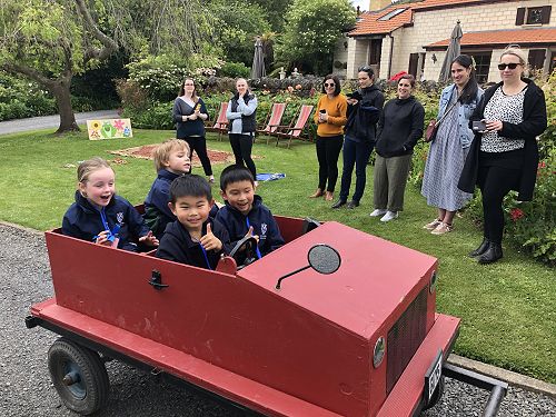 Liam, Ollie, Caitlyn and Torran enjoying the ride