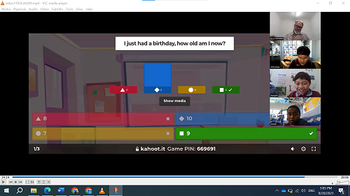 Boys Online Learning -D'Angelo sharing his Kahoot