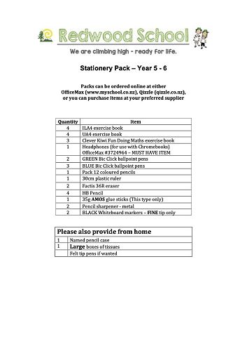 Stationery Y5-6 2023