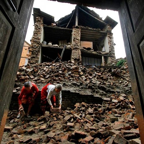 Destruction in Nepal after Earthquake