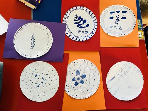 Year 6 Design blue and white porcelain plate