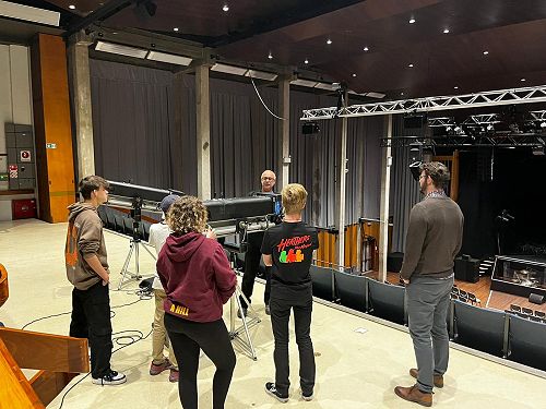 Behind the Scenes: Follow Spot Workshop on the set of That Bloody Woman at the Court Theatre.