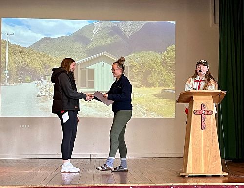 Madi Sugrue receiving her Silver Duke of Edinburgh's Hillary Award