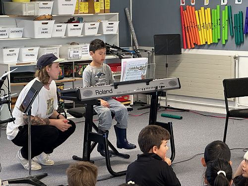 Liam playing "Indian Drums"