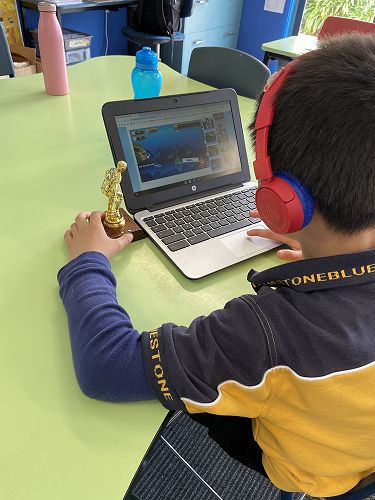 Zachary working on the times table website