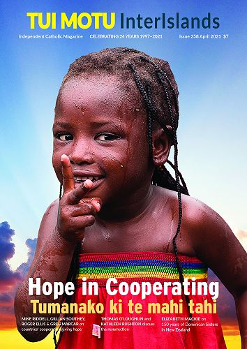 Cover for Tui Motu, Issue 258 April 2021. The little child is in an orphanage in a leper colony in Nigeria.