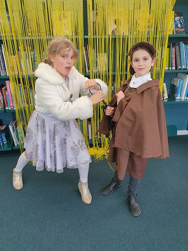 Students enjoying Fictional Character Dress Up Day