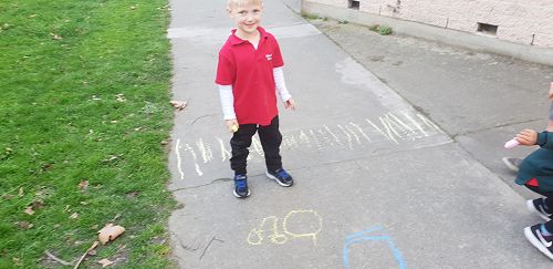 Chalk words and numbers