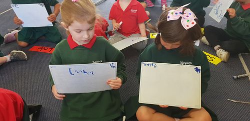 Writing our names
