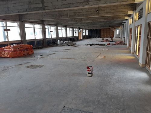 Tower block level 5 cleared back to exterior walls