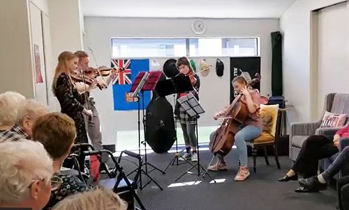 CGHS String Quartet performs for Miss Ellen Doyle
