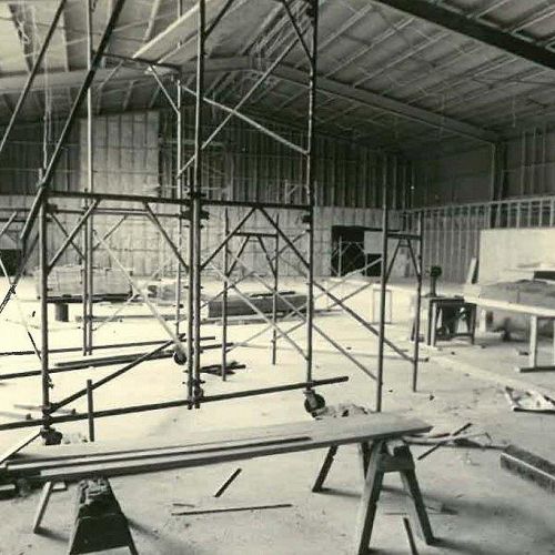 The Hartley Gymnasium under construction
in 1961. This was named in honour of the Board of Governors Chairman, Mrs
Lilliam Hartley, one of the School’s great benefactors.

