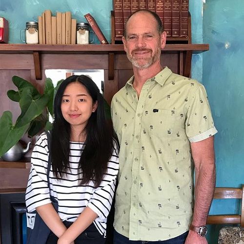 Jimin Lee and Principal Chris Comeau