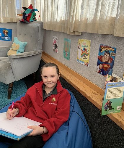 Jayde - working away on her reading