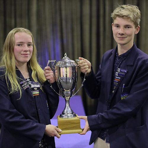 Cara Barnes and Richard Meechang - both awarded Dux 2022