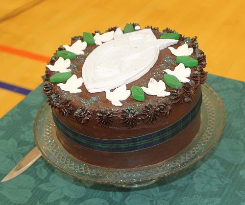 The beautiful cake made by Mrs Annette Freeman