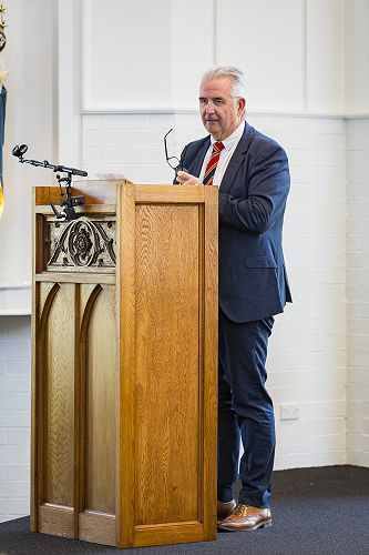 Anthony Corcoran speaking on behalf of the Old Boys Association.