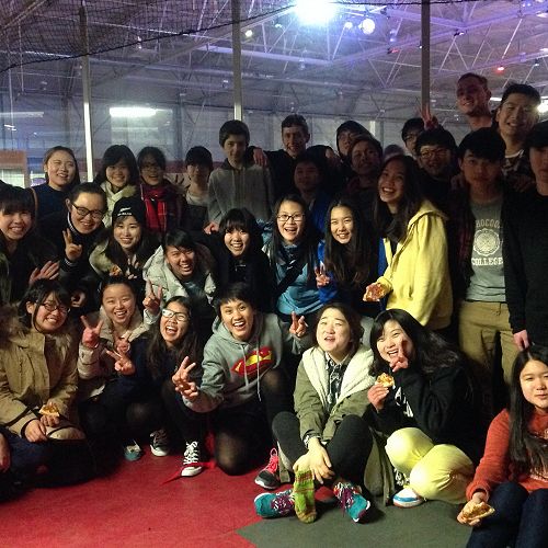 Ice skating - a first for a lot of students from overseas!