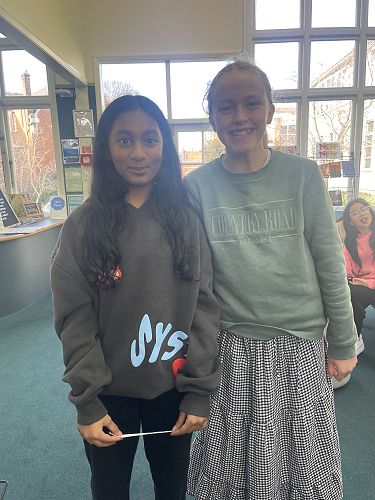 Srishti Singh and Elodie Brown (Y8)