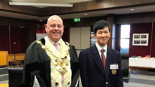 Mayor Damon Odey with Tokoda