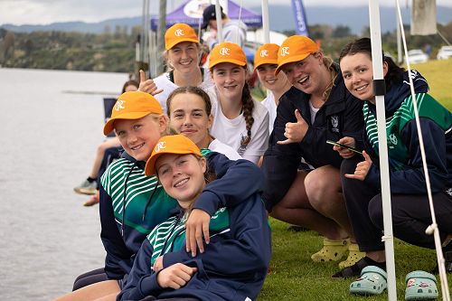 Ready to cheer on their team mates