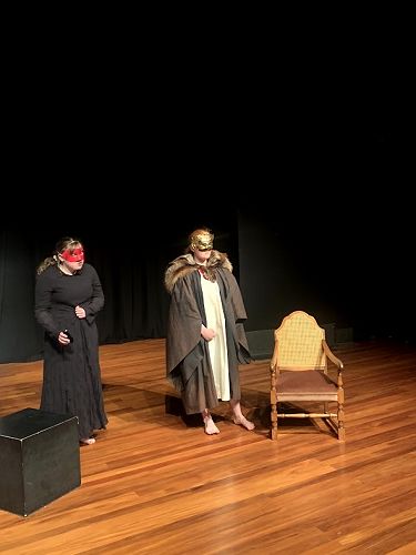 Medea and Creon:  Bethan Hughes and Sophie Boyle