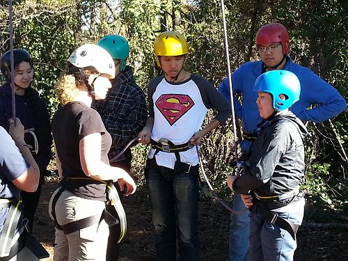Group 2015 doing Rope Course at Geraldine High School 