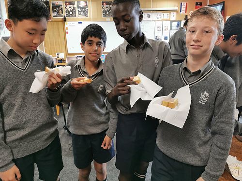 Year 9 French Class Sampling French Cuisine 