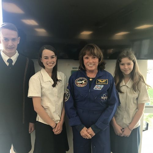 Dominic Hasselberg (9BU), Anna Boulton (9EA), Anna Fischer (NASA) and Lara Stevens (9HY)