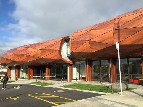 Side view of Te Oro from the carpark.
