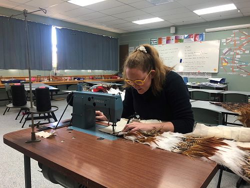 Chemistry class making room for costumes