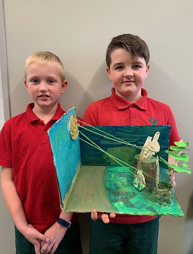 Zachri and Sam's Diorama of Maui Slowing the Sun