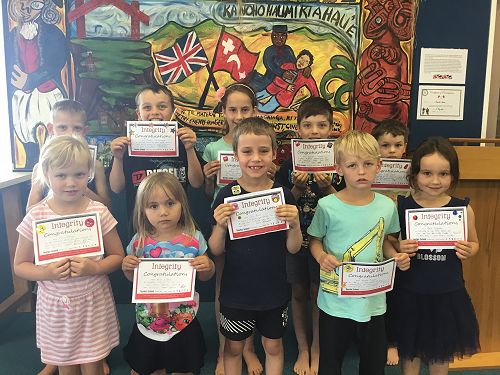 Week 7 Integrity awards for Pippa, Lexie, Cole, Kaleb, Ava, Luke, Lincoln, Stella, Preston and Jayke