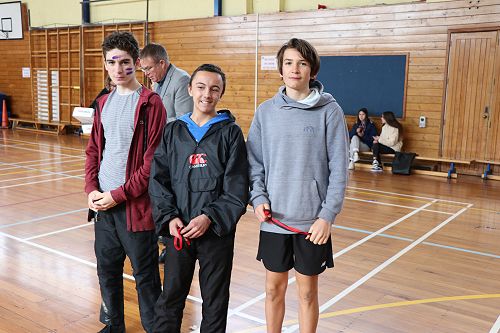 Year 9 Boys Paolo Reid, Blake Pope, Liam Rogers