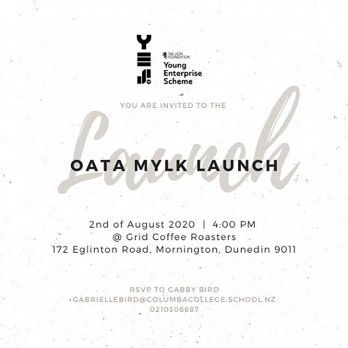 Invitation to Oata Mylk Launch