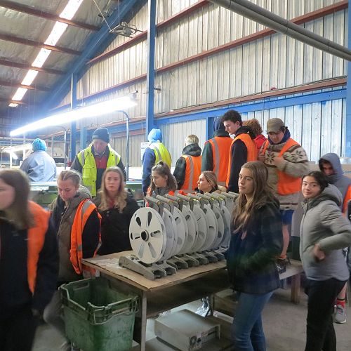 The pack house...notice the boys looking longingly at some of the equipment