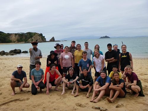 Thomas with a group of people on Spirt of Adventure