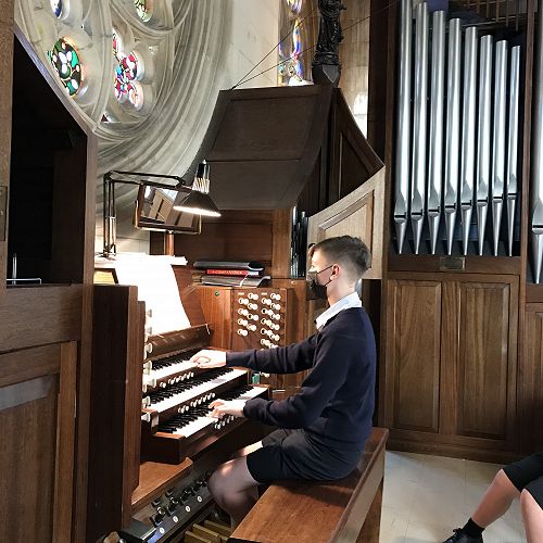 Joseph Kelly Performing on St Joseph's Cathedral organ.